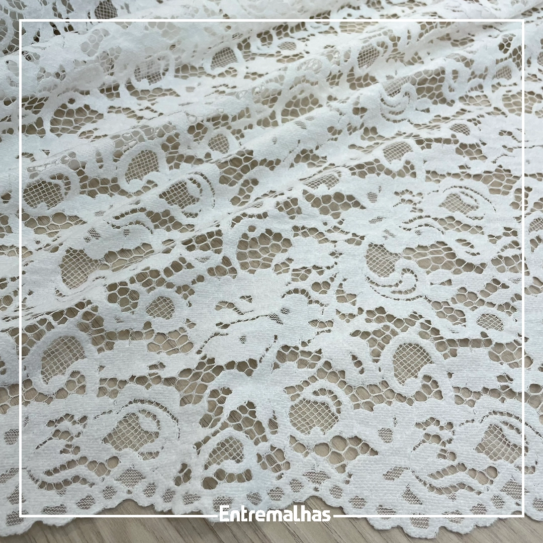 Tecido Renda Chenille - Branco Ref.:814225