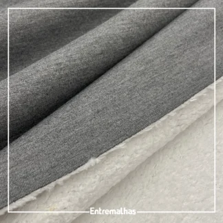 Tecido Malha Mescla Dublada - Cinza Ref.:858188