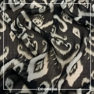 Tecido Crepe Musseline Lurex Estampado Ref.:722037