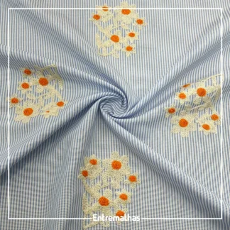 Tecido Camisaria Siesta Bordada - Azul Ref.:859960