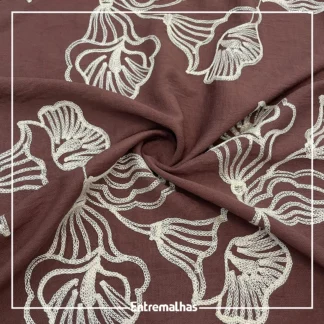 Tecido Bordado Alexander - Marrom Ref.:859967