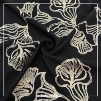Tecido Bordado Alexander - Preto Ref.:859967