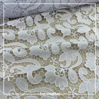 Tecido Bordado Richelieu - Branco Ref.:859972