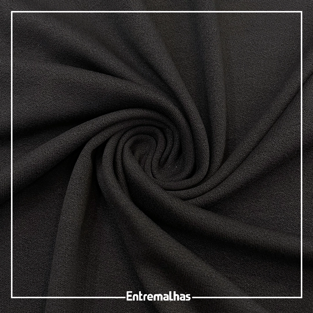 Malha Viscocrepe Rool - Preto Ref.:330161