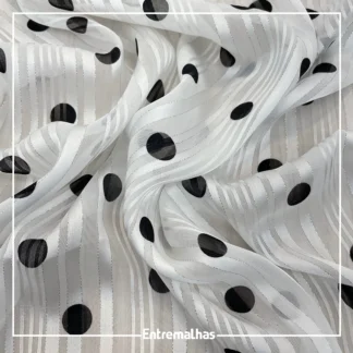 Tecido Crepe Paloma Lurex - Branco Ref.:722035