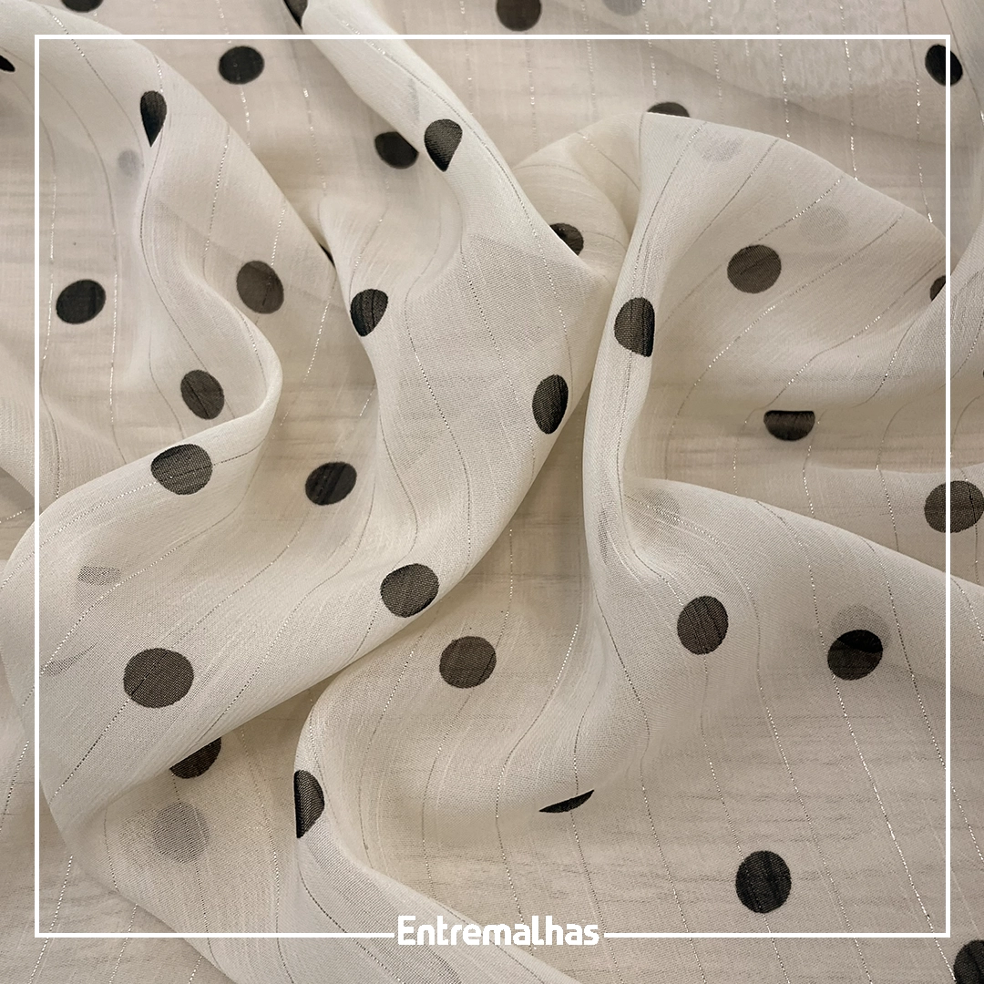 Tecido Crepe Musseline Lurex Estampado Ref.:722037