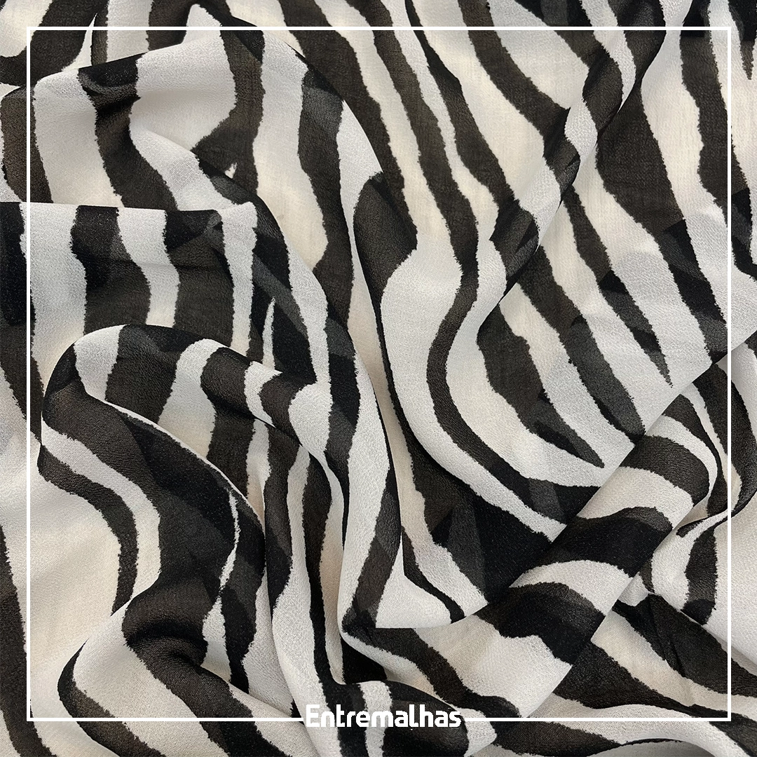 Tecido Crepe Chiffon Estampado Ref.:722201