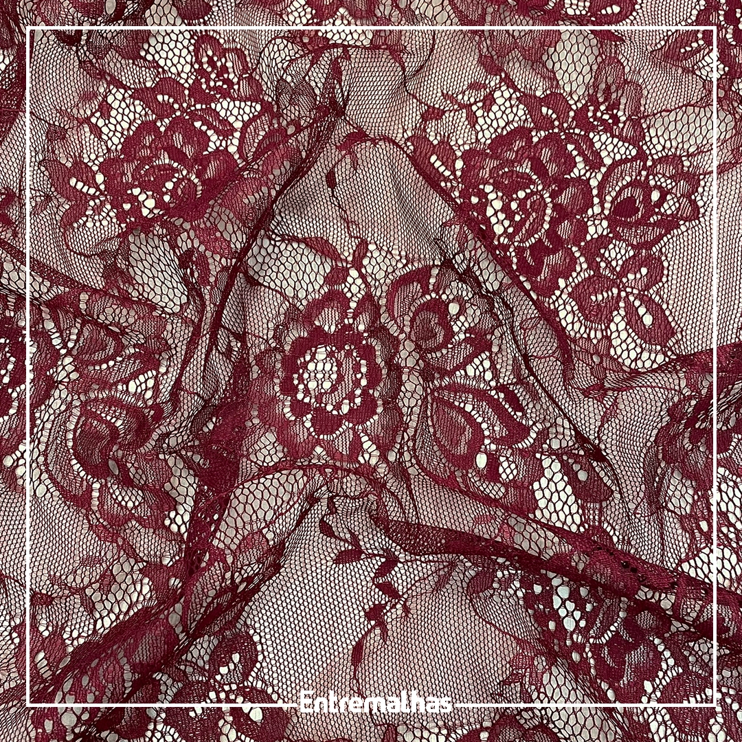 Tecido Renda Lady - Bordô Ref.:814213