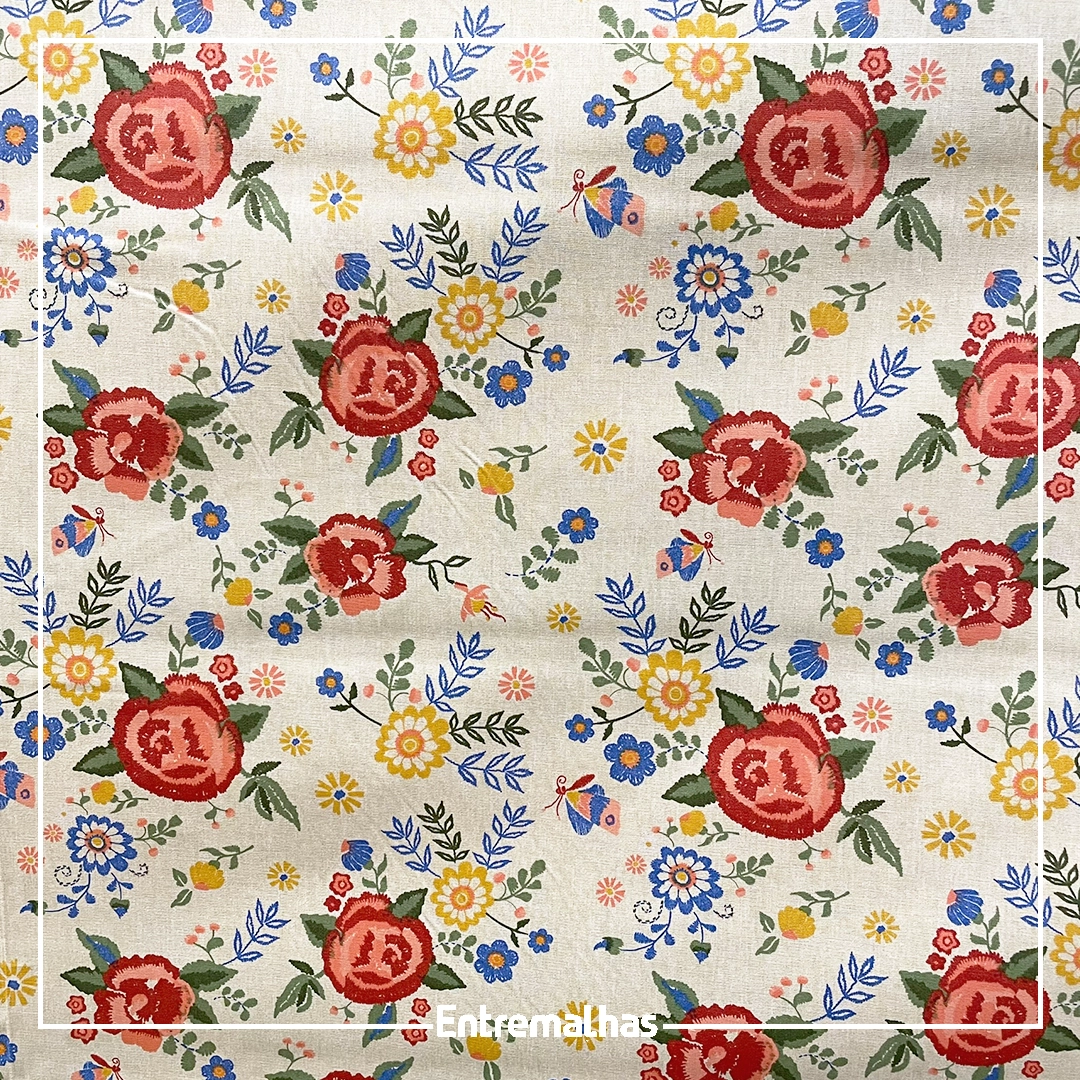 Tecido Tricoline Estampado Ref.:858324