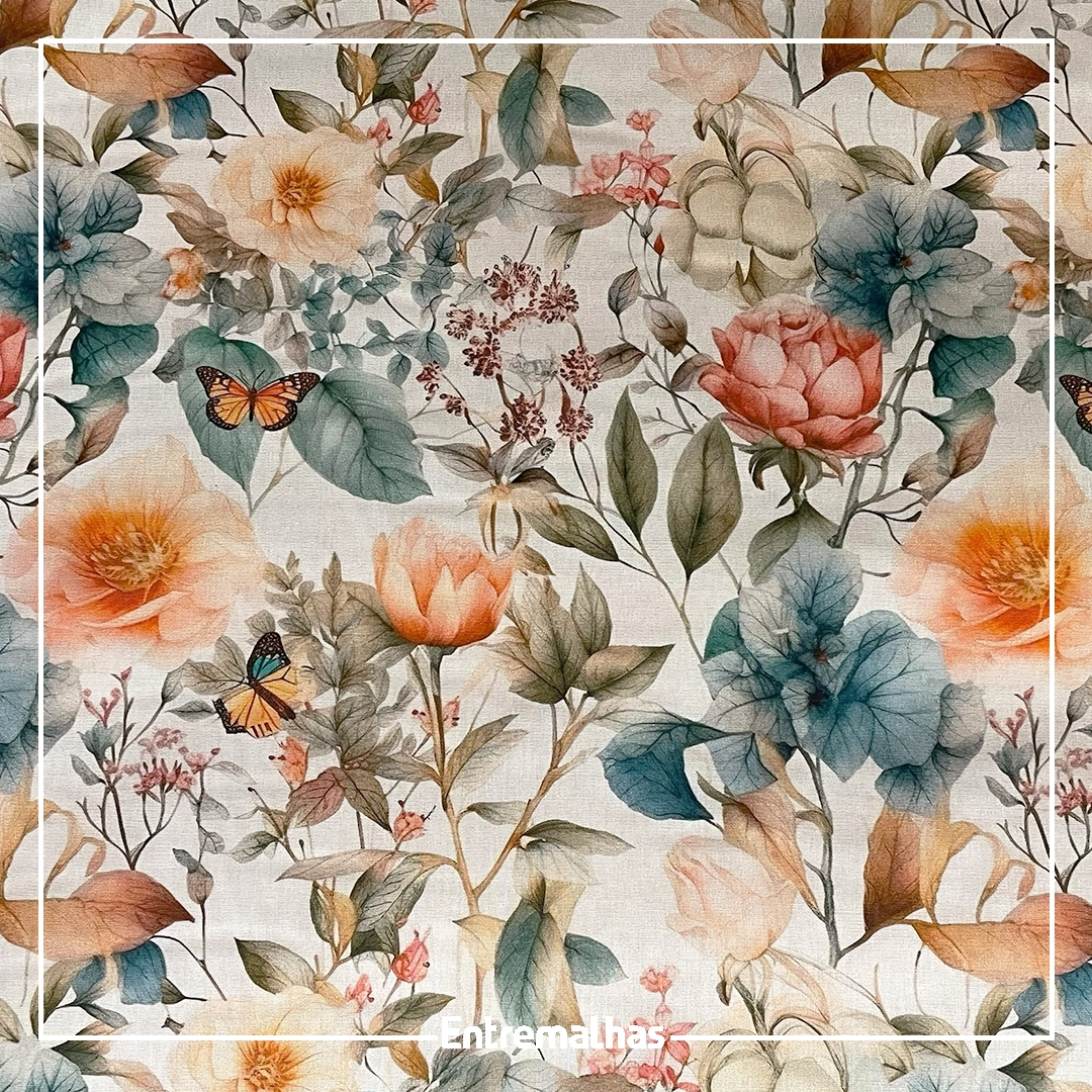 Tecido Tricoline Estampado Ref.:858324