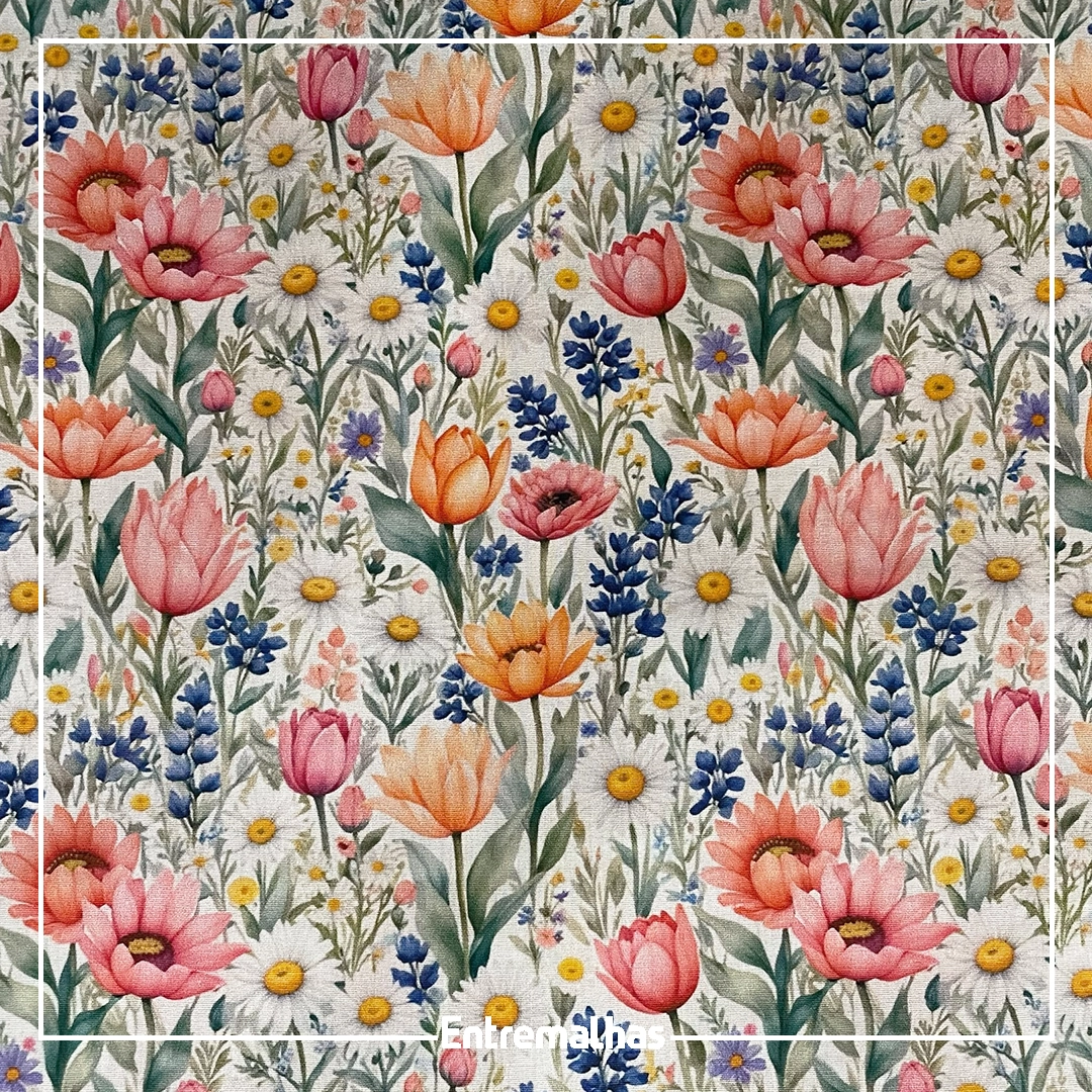 Tecido Tricoline Estampado Ref.:858324