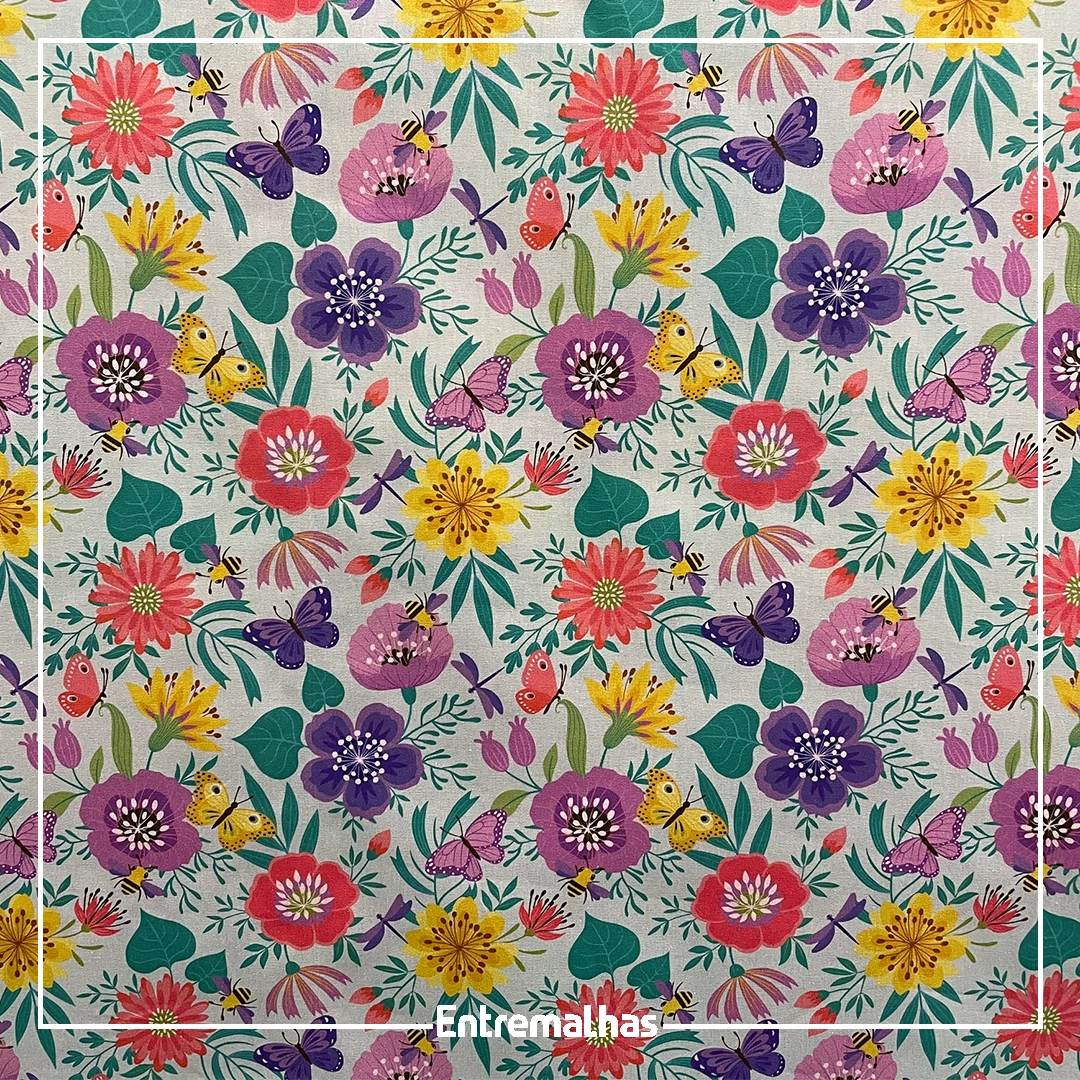 Tecido Tricoline Estampado Ref.:858324