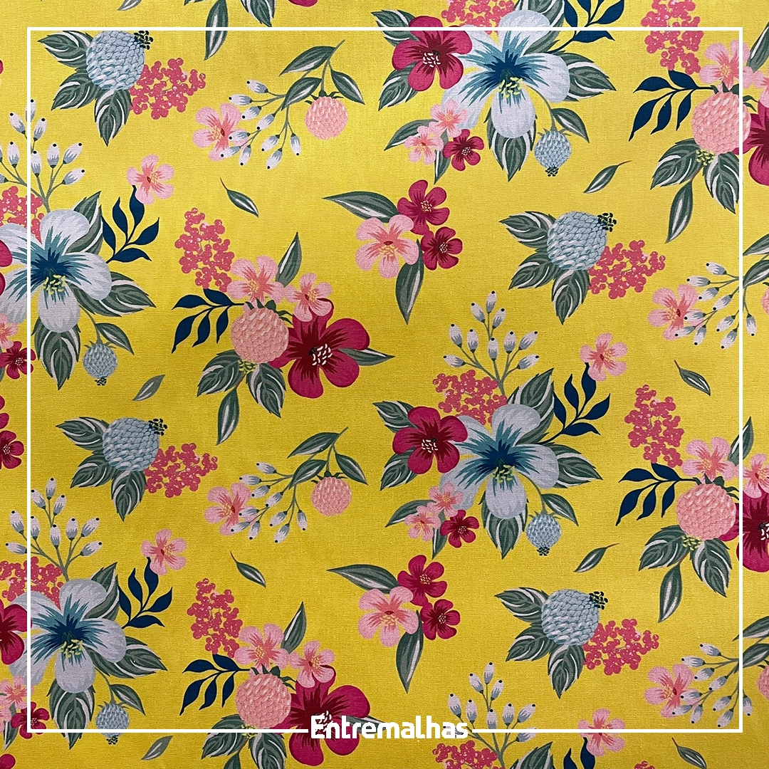 Tecido Tricoline Estampado Ref.:858324