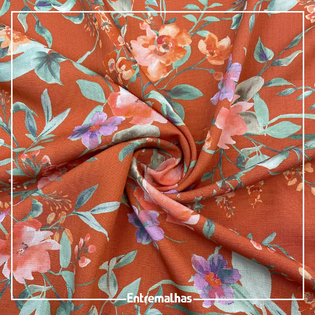Tecido Viscose Slub Estampado Ref.:859856