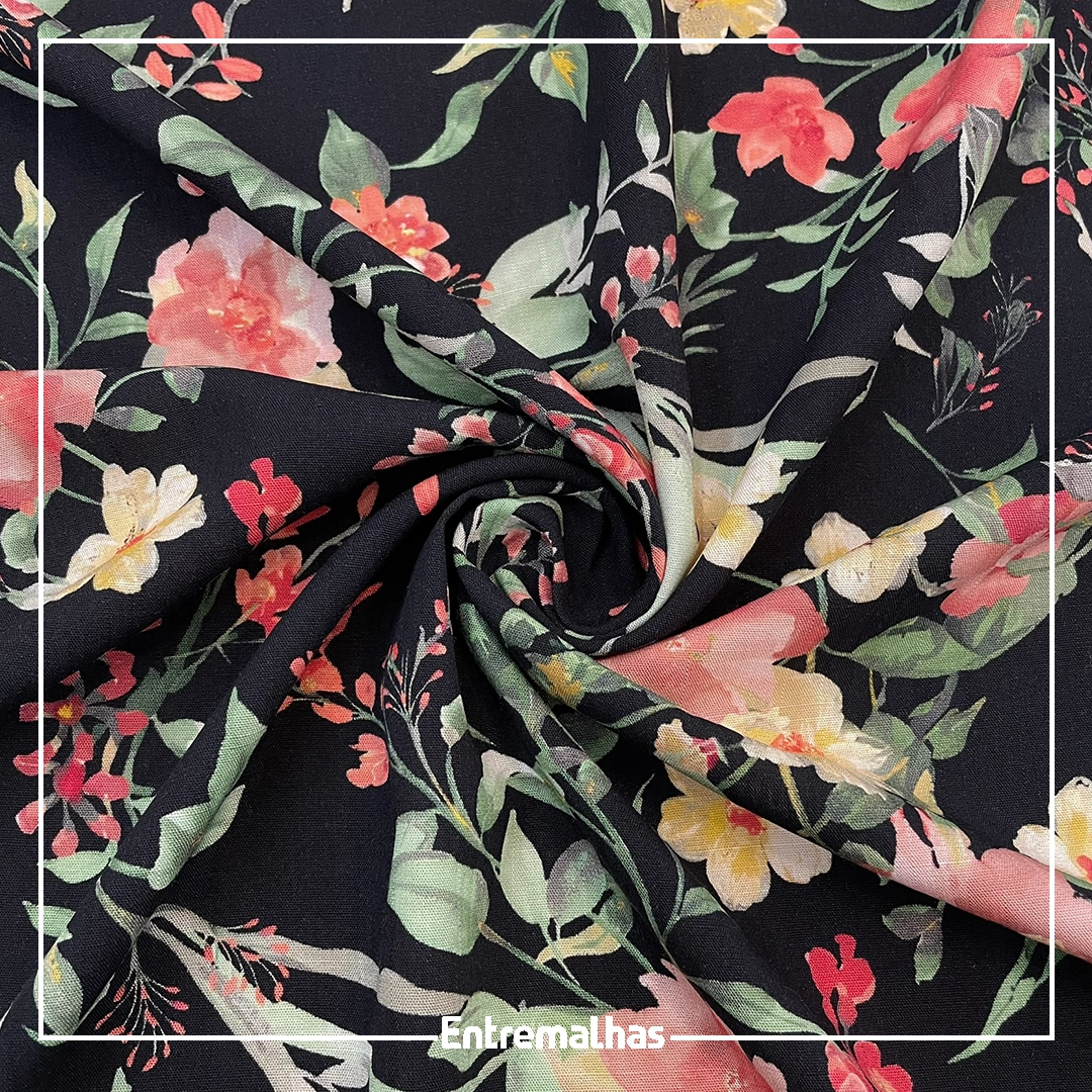 Tecido Viscose Slub Estampado Ref.:859856