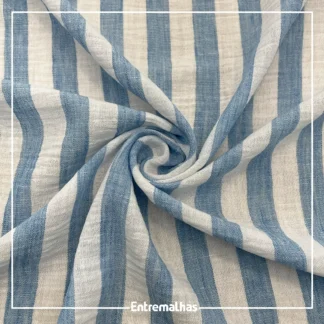 Tecido Cotton Touch Listrado - Azul Ref.:859863