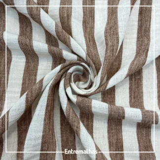 Tecido Cotton Touch Listrado - Marrom Ref.:859863