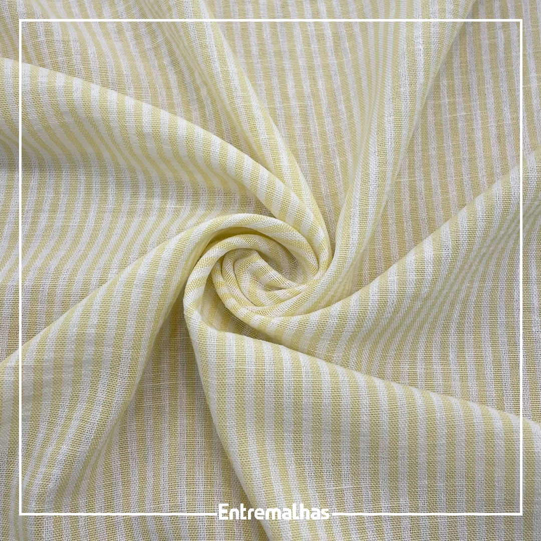 Tecido Linen Stripe Maldivas - Amarelo Ref.:859966