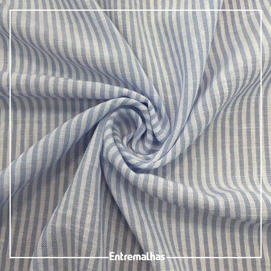 Tecido Linen Stripe Maldivas - Azul Ref.:859966