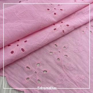 Tecido Embroidery Buzios - Rosa Ref.:859984