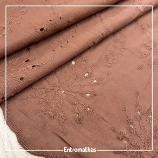 Tecido Embroidery Buzios - Marrom Ref.:859984