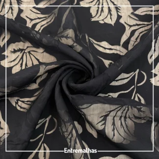 Tecido Devorê Magnolia - Preto Ref.:859986