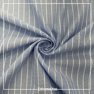 Tecido Tricoline Blend Fio Tinto - Azul Ref.:869055