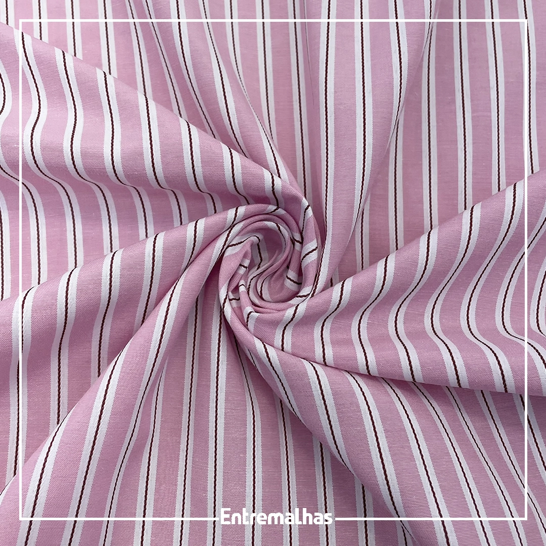 Tecido Tricoline Blend Fio Tinto - Rosa Ref.:869055