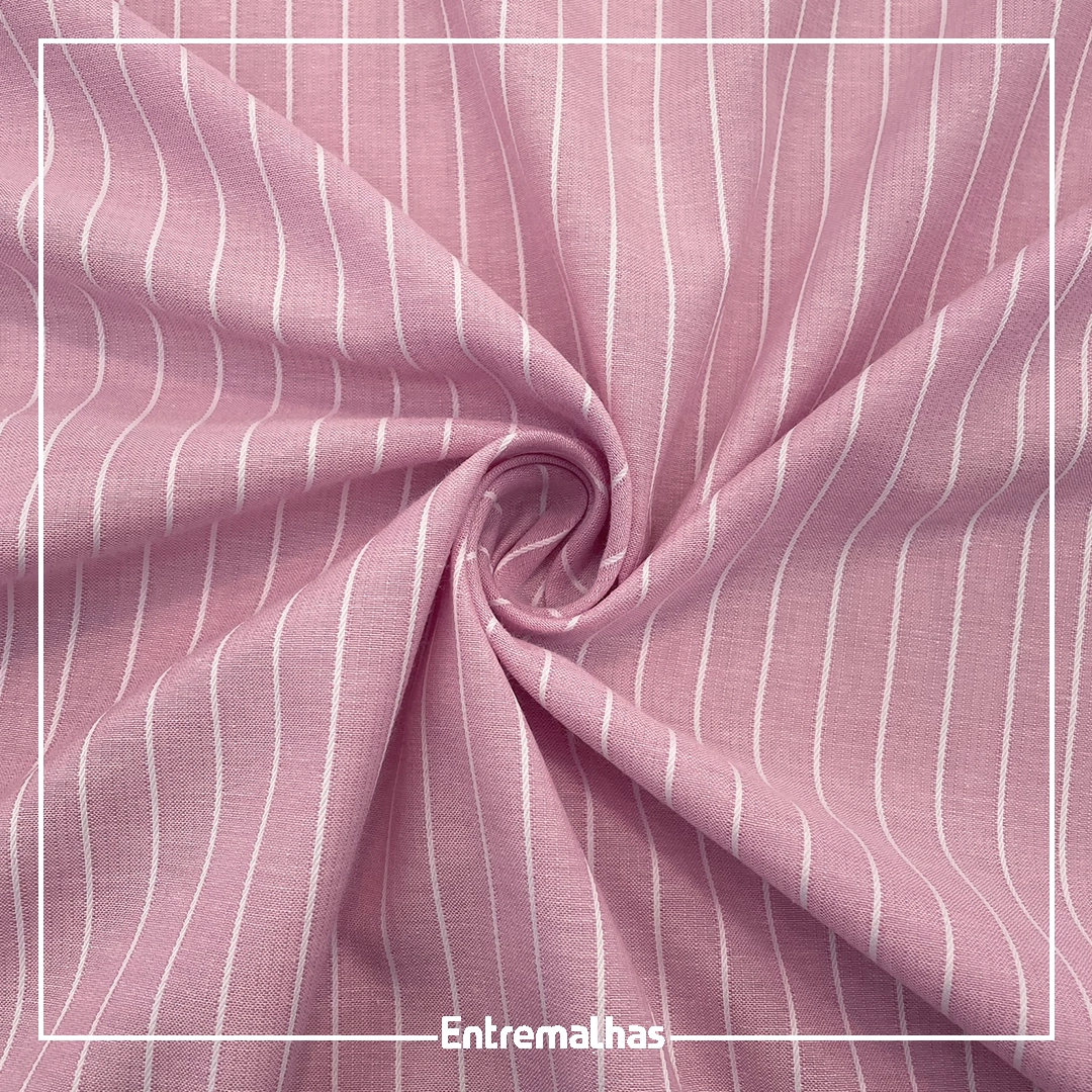 Tecido Tricoline Blend Fio Tinto - Rosa Ref.:869055