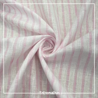 Tecido Tricoline Garden Listrado - Rosa Ref.:869056