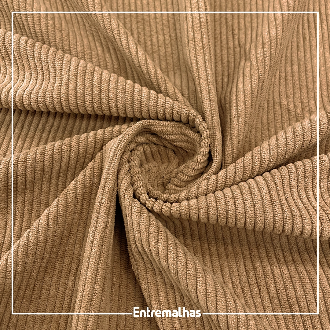 Tecido Veludo Corduroy 6 Canais - Bege Ref.:874016