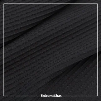 Malha Canelado Virgínia - Preto Ref.:330044