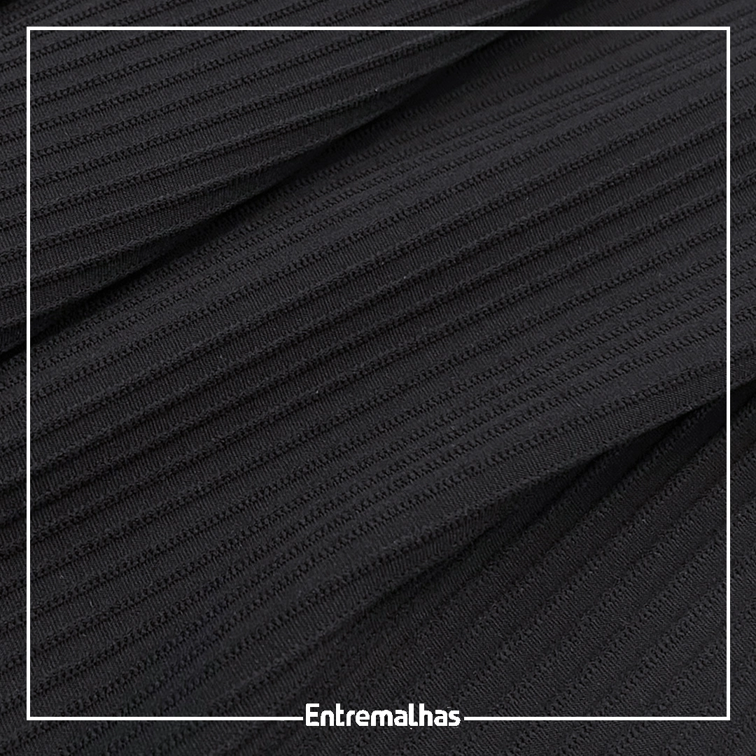 Malha Canelado Virgínia - Preto Ref.:330044