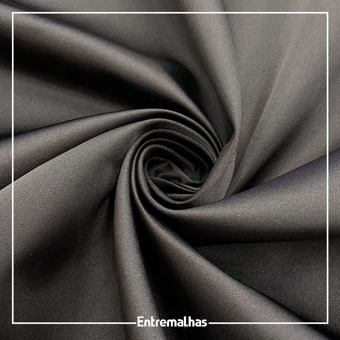 Tecido Cetim Lion - Preto Ref.:717009