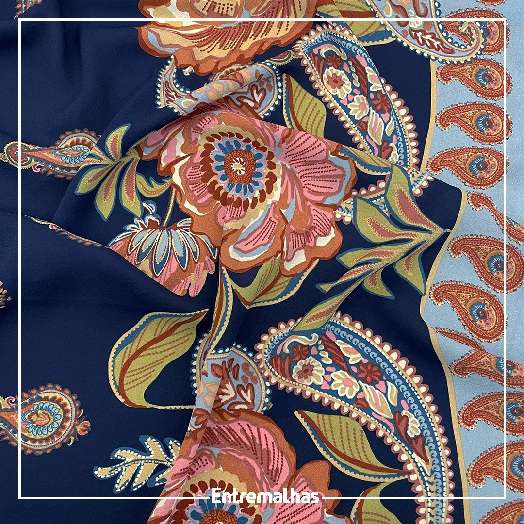 Tecido Crepe Sabia Estampado Ref.:722025