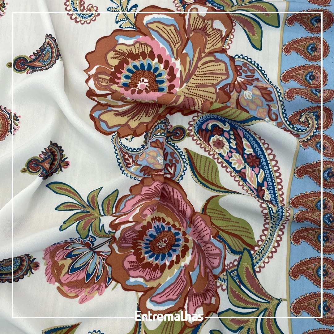 Tecido Crepe Sabia Estampado Ref.:722025