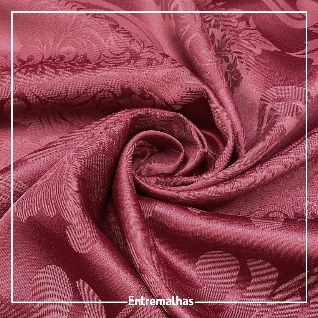 Tecido Adamaskado Jacquard Inglês - Bordô Ref.:858982