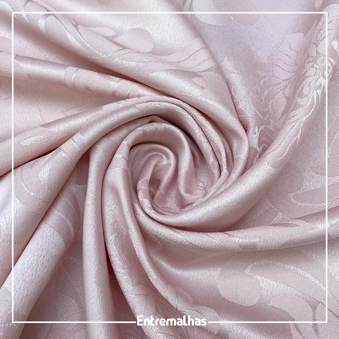 Tecido Adamaskado Jacquard Inglês - Rosa Ref.:858982