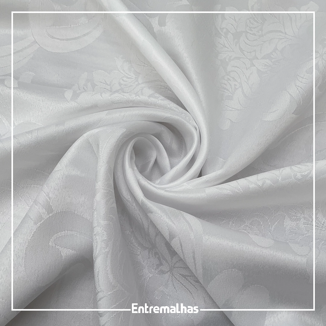 Tecido Adamaskado Jacquard Inglês - Branco Ref.:858982