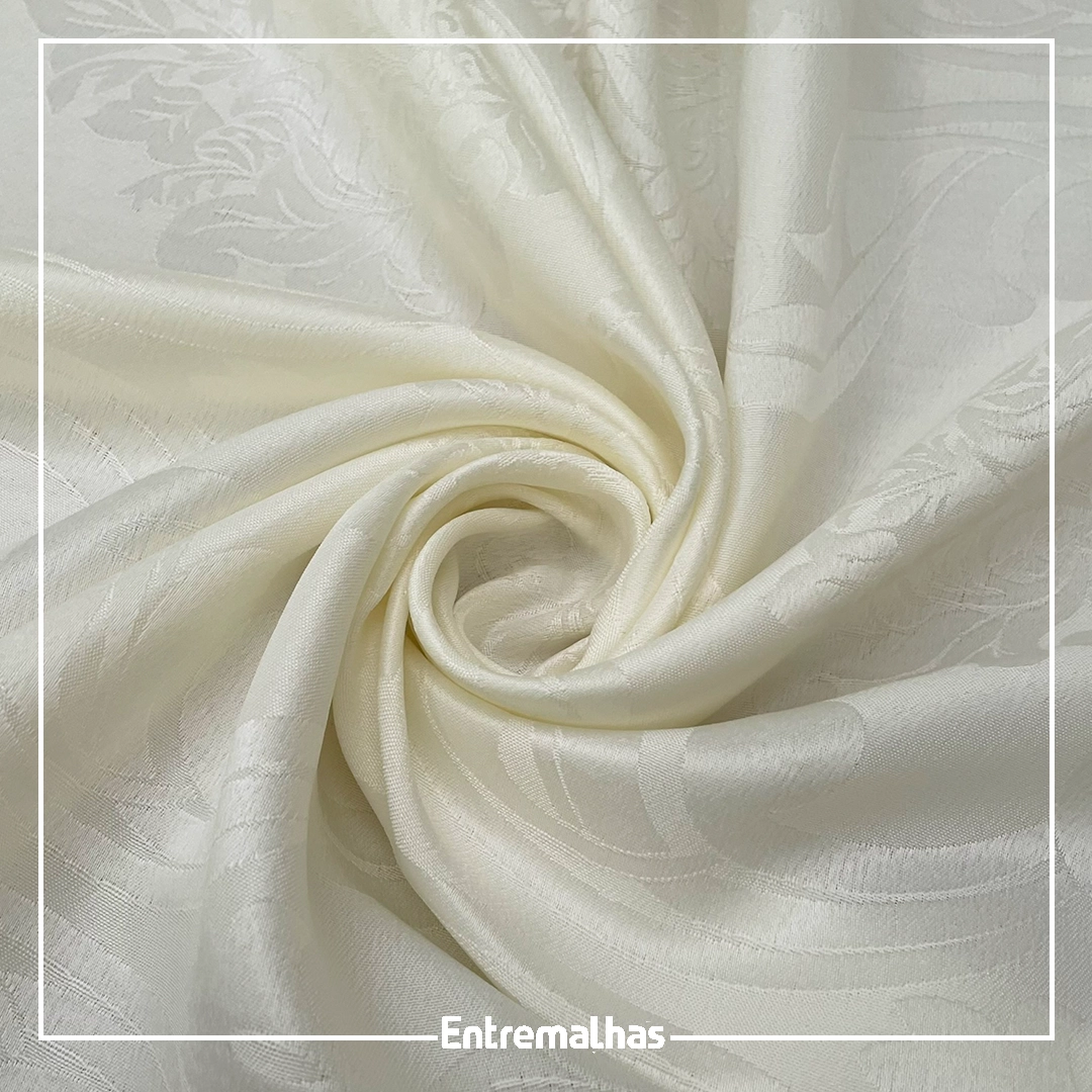 Tecido Adamaskado Jacquard Inglês - Off-White Ref.:858982