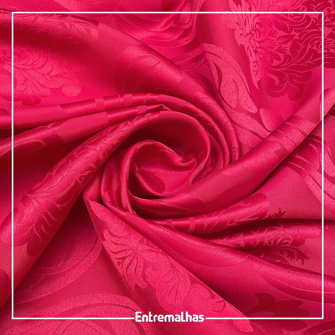 Tecido Adamaskado Jacquard Inglês - Vermelho Ref.:858982