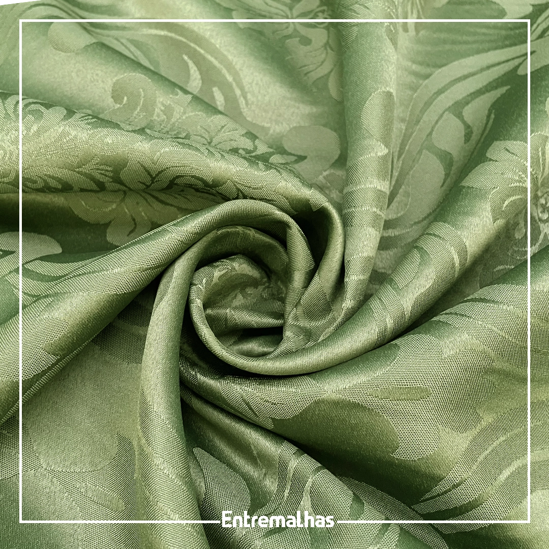 Tecido Adamaskado Jacquard Inglês - Verde Ref.:858982