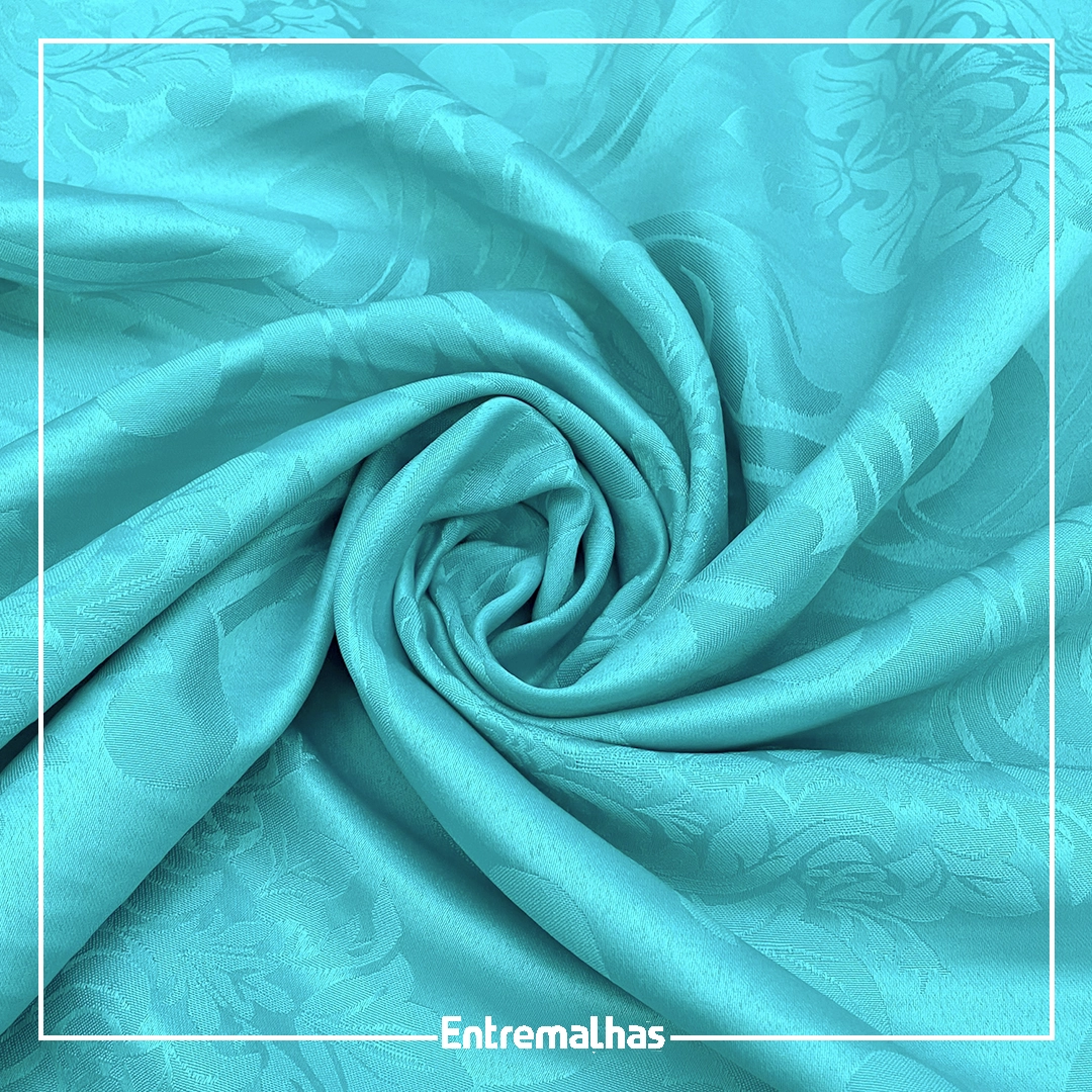 Tecido Adamaskado Jacquard Inglês - Azul Ref.:858982