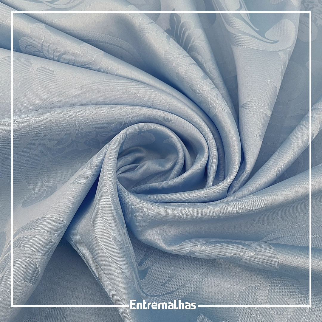 Tecido Adamaskado Jacquard Inglês - Azul Ref.:858982
