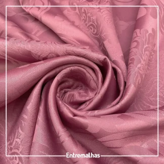 Tecido Adamaskado Jacquard Inglês - Rosa Ref.:858982