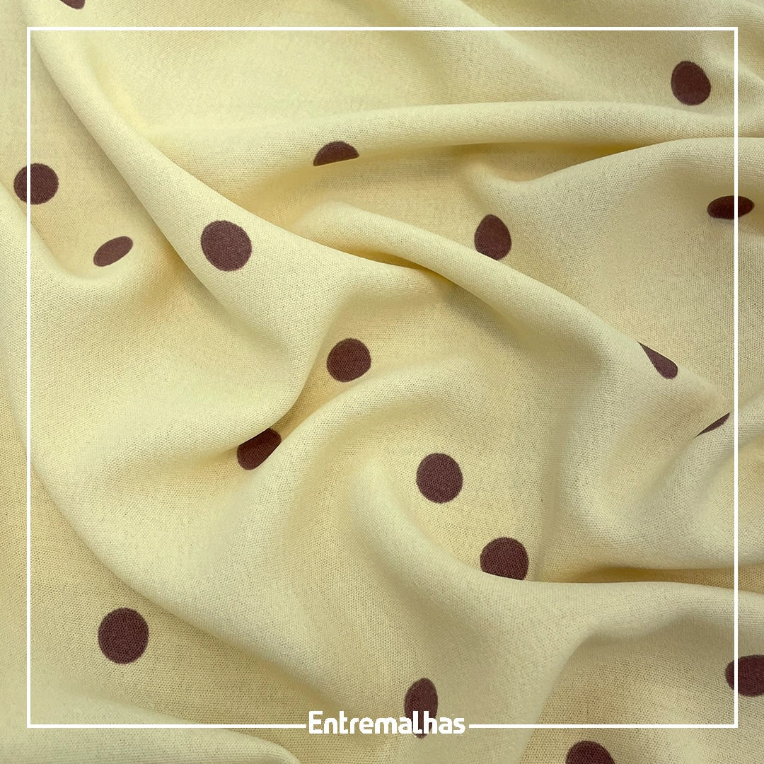 Tecido Atenas Air Flow Poá - Amarelo Ref.:859729