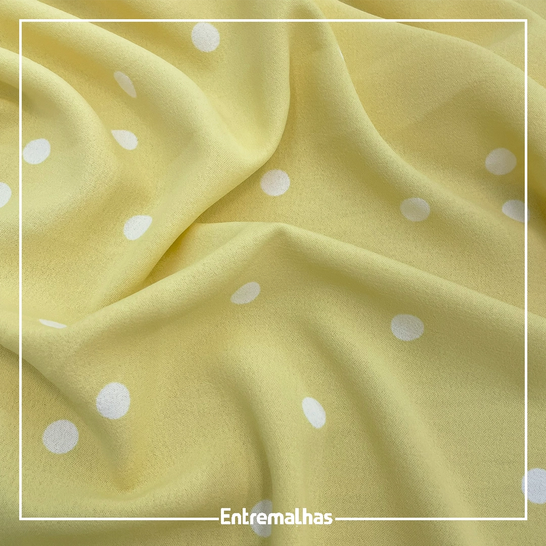 Tecido Atenas Air Flow Poá - Amarelo Ref.:859729