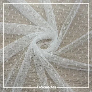 Tecido Tule Plumetis - Branco Ref.:859805