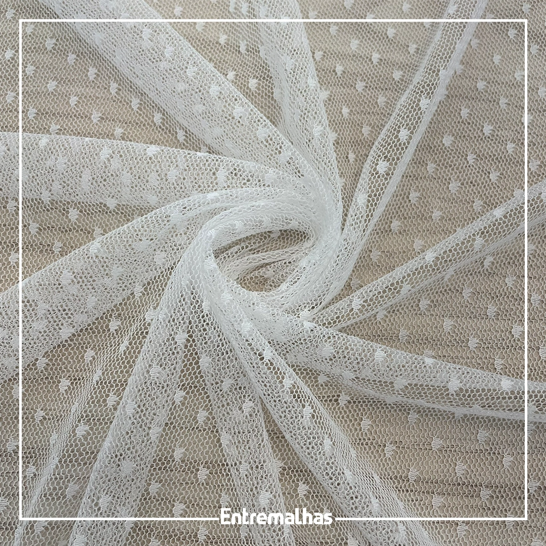 Tecido Tule Plumetis - Branco Ref.:859805