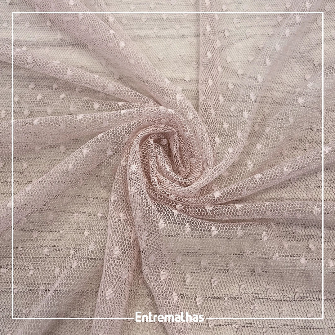 Tecido Tule Plumetis - Nude Ref.:859805